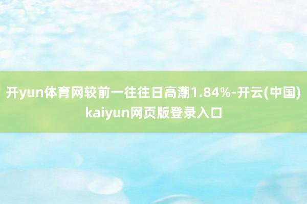 开yun体育网较前一往往日高潮1.84%-开云(中国)kaiyun网页版登录入口