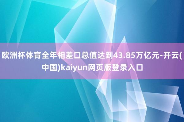欧洲杯体育全年相差口总值达到43.85万亿元-开云(中国)kaiyun网页版登录入口