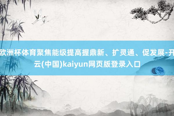 欧洲杯体育聚焦能级提高握鼎新、扩灵通、促发展-开云(中国)kaiyun网页版登录入口